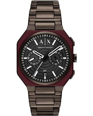 ARMANI EXCHANGE | Bss Dul-time Stinless Steel Wtch 40mm - Black