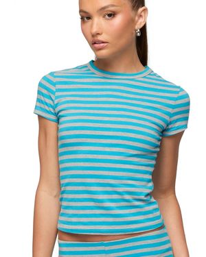 Edikted Isara Striped T Shirt - Blue