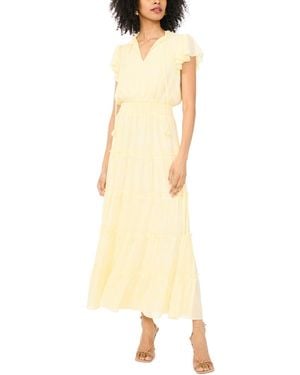 1.STATE V-neck Tiered Maxi Dress - Yellow