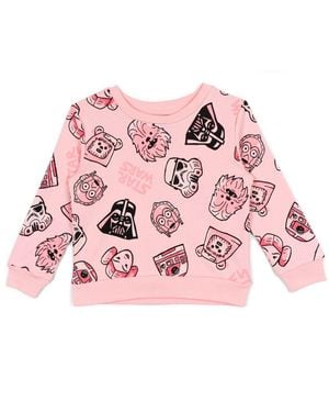 Star Wars Toddler Girls The Mandalorian Yoda French Terry Sweatshirt To - Pink