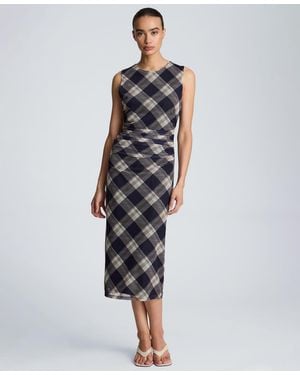 Kenneth Cole Sleeveless Side Ruched Midi Dress - Multicolor