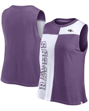 Fanatics Purple/white Baltimore Ravens Script Color Block Tank Top