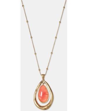 Style & Co. Stone Orbital Pendant Necklace - White