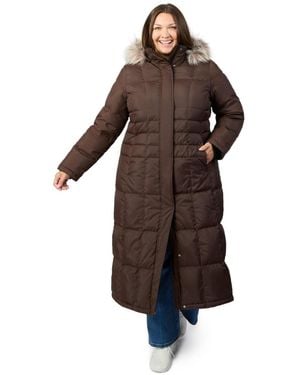 Free Country Plus Size Full Length Splendor Down Jacket - Brown