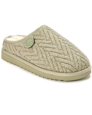 Dearfoams Greta Genuine Shearling Knit Clog Slipper - Natural