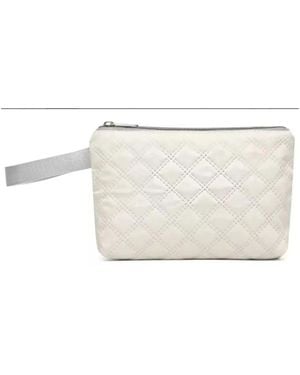 Batfox Three-dimensional Diamond Patterned Small Square Tote - White