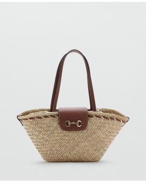 Mango Medium Natural Fiber Basket Bag - Multicolor