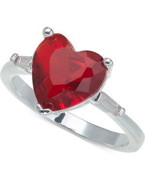Charter Club Tone Red Stone Heart Solitaire Ring