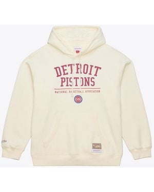 Mitchell & Ness Detroit Pistons Walk-off Fleece Relaxed-fit Retro Hoodie - White