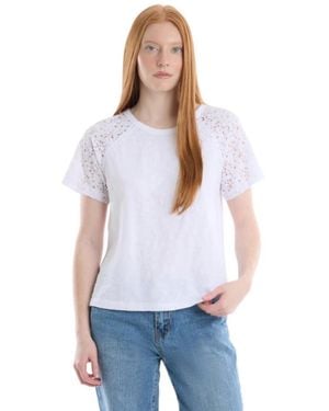 Wilt Lace Raglan Sleeve Tee - White
