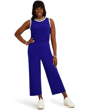 Kasper High-rise Pull-on Wide-leg Cropped Pants - Blue