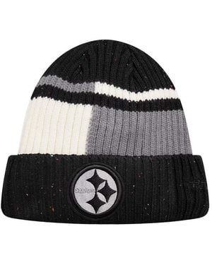 Pro Standard Black/white Pittsburgh Steelers Speckled Cuffed Knit Hat