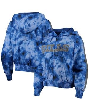 Mitchell & Ness Buffalo Bills Galaxy Full-zip Windbreaker Hoodie Jacket - Blue