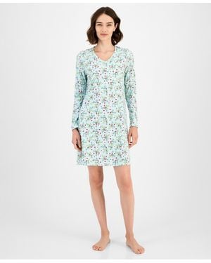 Charter Club Printed Jersey Sleepshirt - Blue