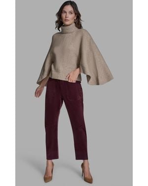 BCBGMAXAZRIA Oversized Turtleneck Sweater Poncho - Multicolor