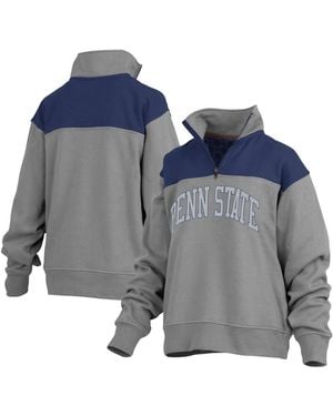 Pressbox Penn State Nittany Lions Avon Fleece Quarter-zip Jacket - Blue