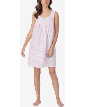 Eileen West Sleeveless Short Chemise - White
