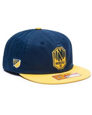Fan Ink And Navy/yellow Nashville Sc Swingman Snapback Hat - Blue
