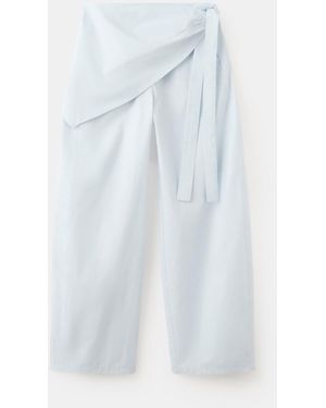 Mango Straight Leg Scarf Pants - White