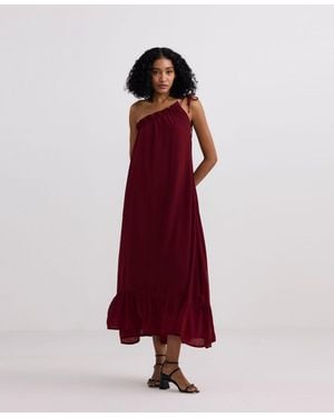REISTOR One-shoulder Midi Dress - Red