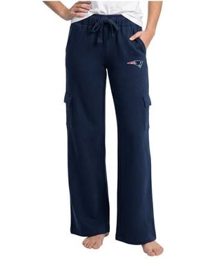 Concepts Sport New England Patriots Truett Wide-leg Cargo Fleece Pants - Blue