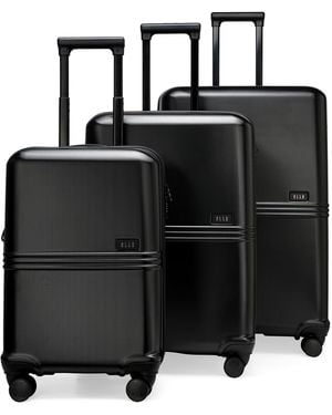 Elle Expedition 3-piece Expandable Retro Spinner luggage Set - Black