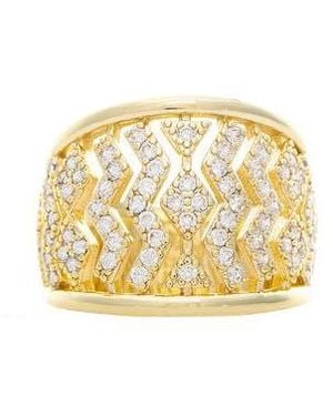 Rivka Friedman Open Cubic Zirconia Band Statement Ring - Black