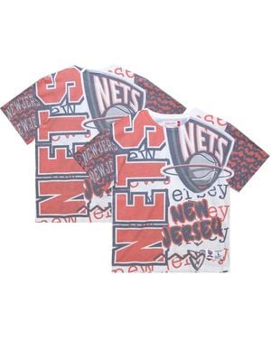Mitchell & Ness New Jersey Nets Jumbotron 2.0 Sublimated T-shirt - White