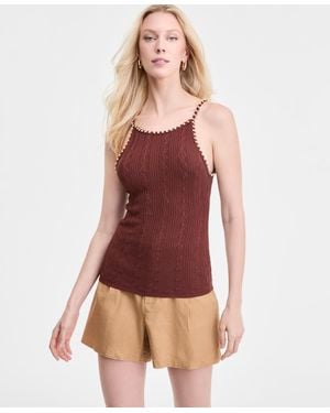 INC International Concepts Embellished Knit Camisole - Red