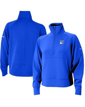 Columbia New York Rangers Wickhams Hills Raglan Omni-wick Half-zip Pullover Sweatshirt - Blue