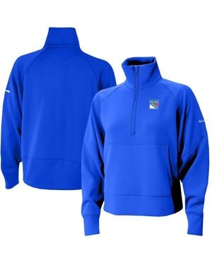 Columbia New York Rangers Wickhams Hills Raglan Omni-wick Half-zip Pullover Sweatshirt - Blue