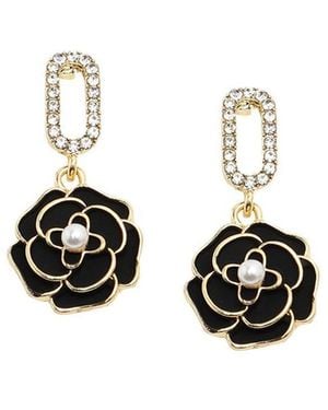 SOH Rose Drop Earrings - Black