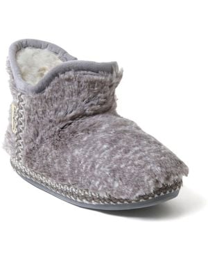Dearfoams Kids Charlotte Fuzzy Bootie Slipper - Gray