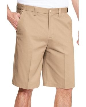 Kingsize Big & Tall Wrinkle-free Expandable Waist Plain Front Shorts - Natural
