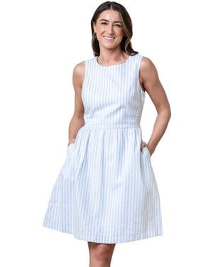 Hope & Henry Linen Open Back Sundress - Blue