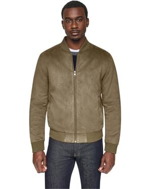 DKNY Faux-suede Bomber Jacket - Green