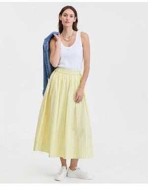 On 34th Pull-on Poplin Midi Skirt - Yellow