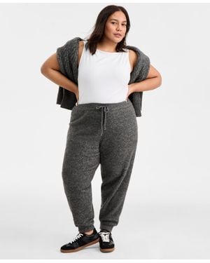 On 34th Trendy Plus Size Cozy Drawstring jogger Sweatpants - Gray