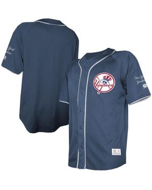 Stitches New York Yankees Team Color Full-button Fashion Jersey - Blue