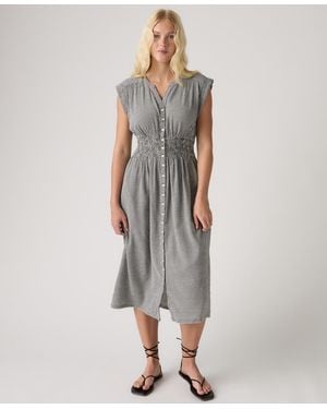 Levi's Beatrice Button-front Midi Dress - Gray