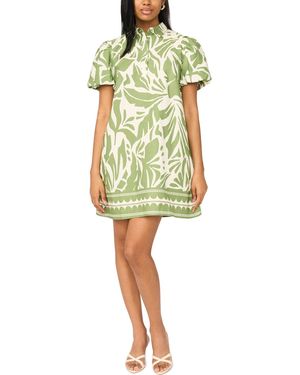 Msk Petite Collared Neck Mini Shift Dress - Yellow