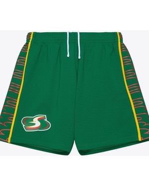 Mitchell & Ness Seattle Storm 2007 Swingman Court Origins Retro Mesh Active Shorts - Green
