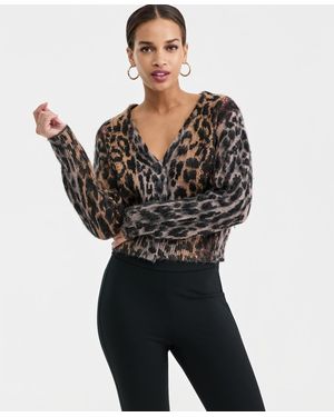 BarIII Animal-print Cardigan - Black