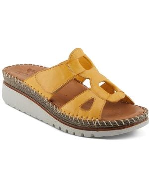 Spring Step Montera Leather Slide - Brown