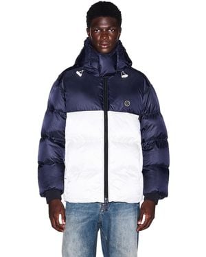 ARMANI EXCHANGE | Hooded Ll-over Logo Puffer Jcket - Blue