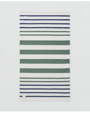 Mango Cotton Striped Beach Towel - Green