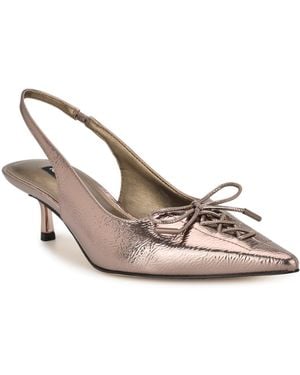 Nine West Anora Lace-up Slingback Pumps - Metallic