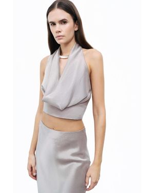 Nocturne Backless Belted Blouse - White