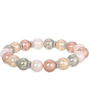 2028 Color Imitation Pearl Stretch Bracelet - Pink