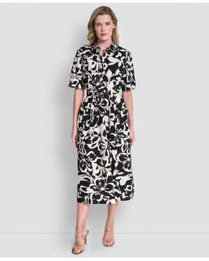 knee length dresses for ladies Belted Pleated Midi Dress | Fit and Flare